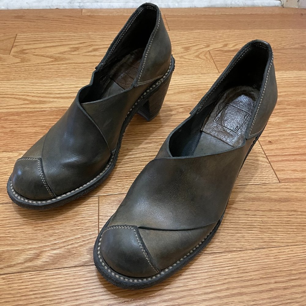 Guidi Full Grain Brown Calf Leather Heel Pump/Ankle Bootie, 312T